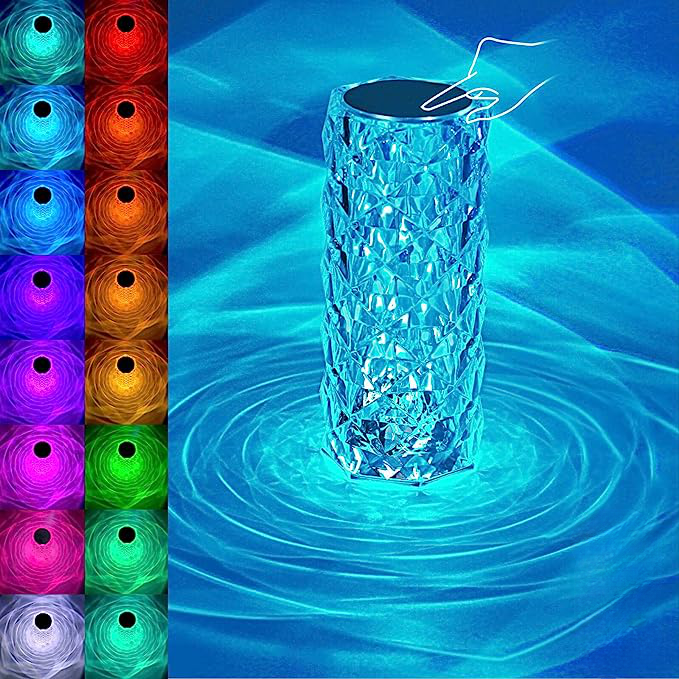 Rose Crystal Projektor Touch Lamp