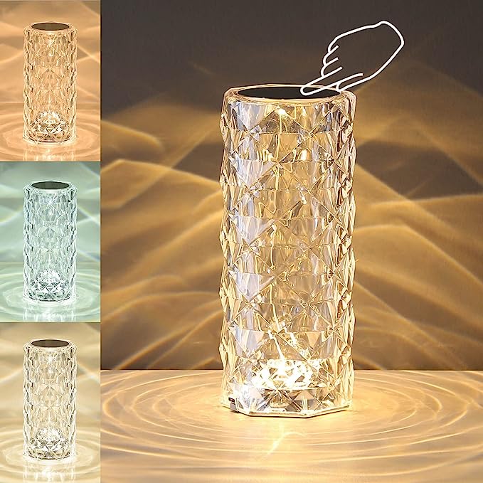 Rose Crystal Projektor Touch Lamp
