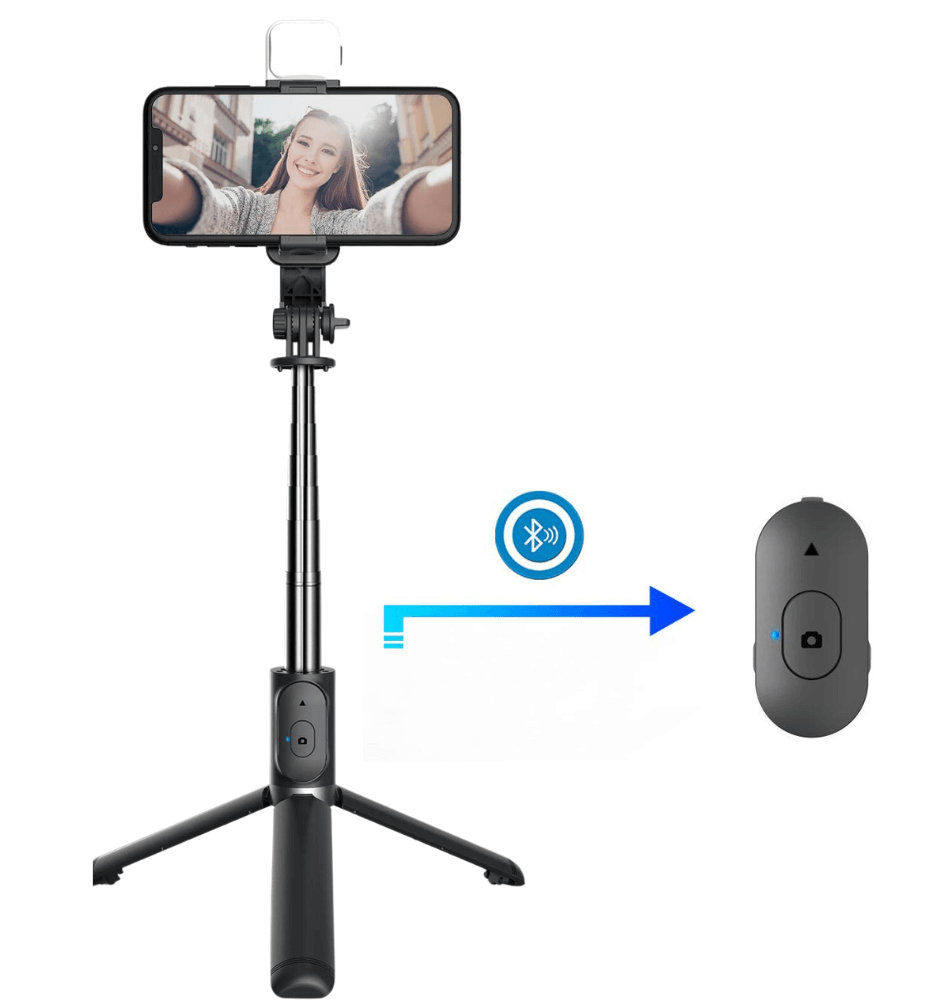 Upplyst Bluetooth Selfiepinne Stativ