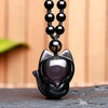Obsidian Fox Spirit Amulett