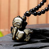 Obsidian Fox Spirit Amulett