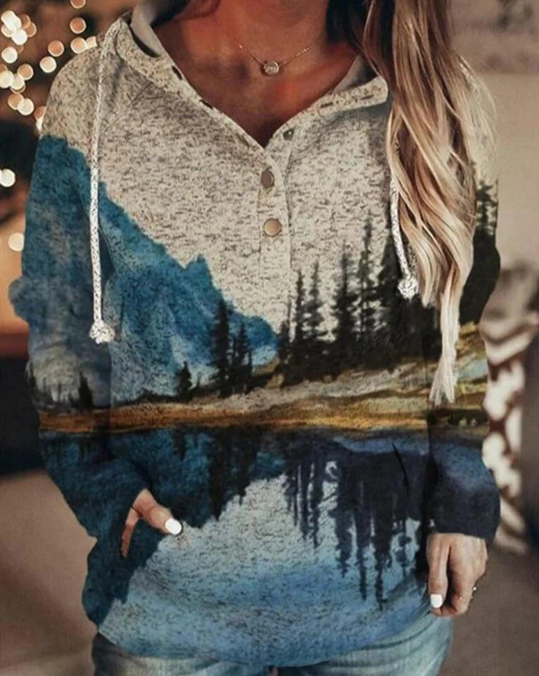 Natural Mountain tryckt tröja