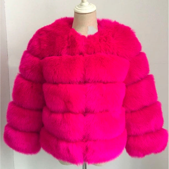 Faux Fur Coat For Kvinner