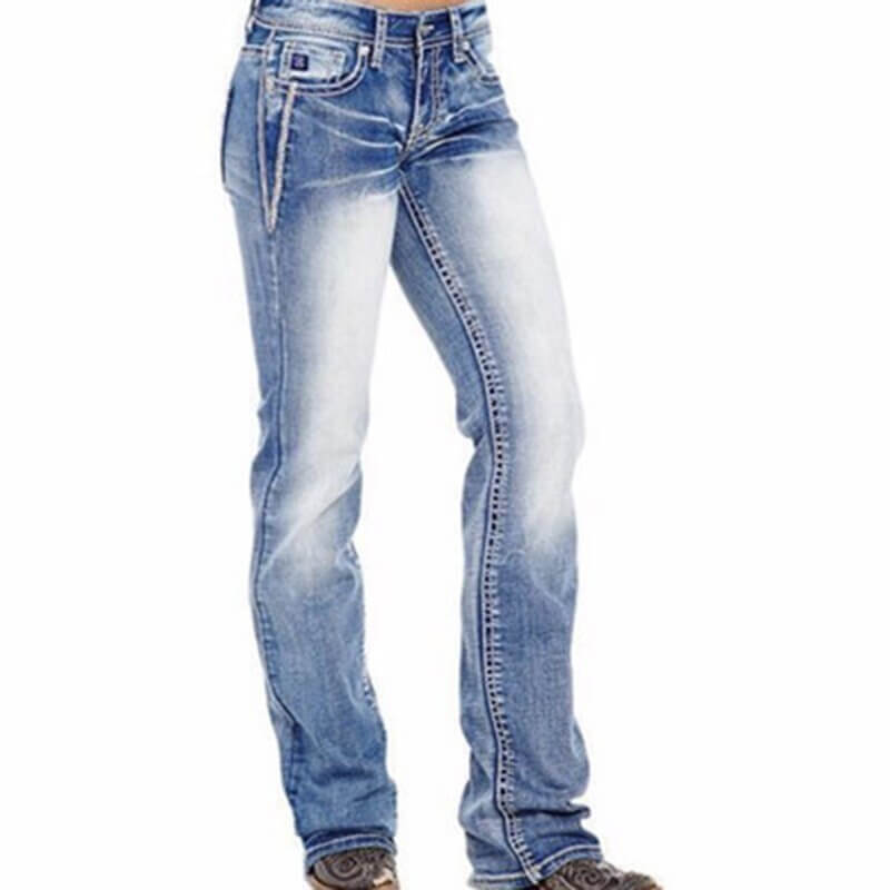 Jeans i denim med stöpsnitt
