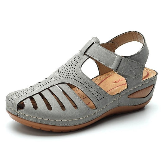 Retro ortopediska sandaler i läder