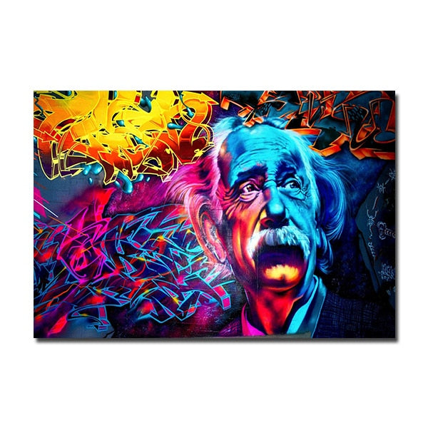 Einstein Graffiti Canvass väggkonst