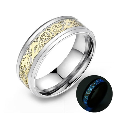 Lysande keltisk drake ring