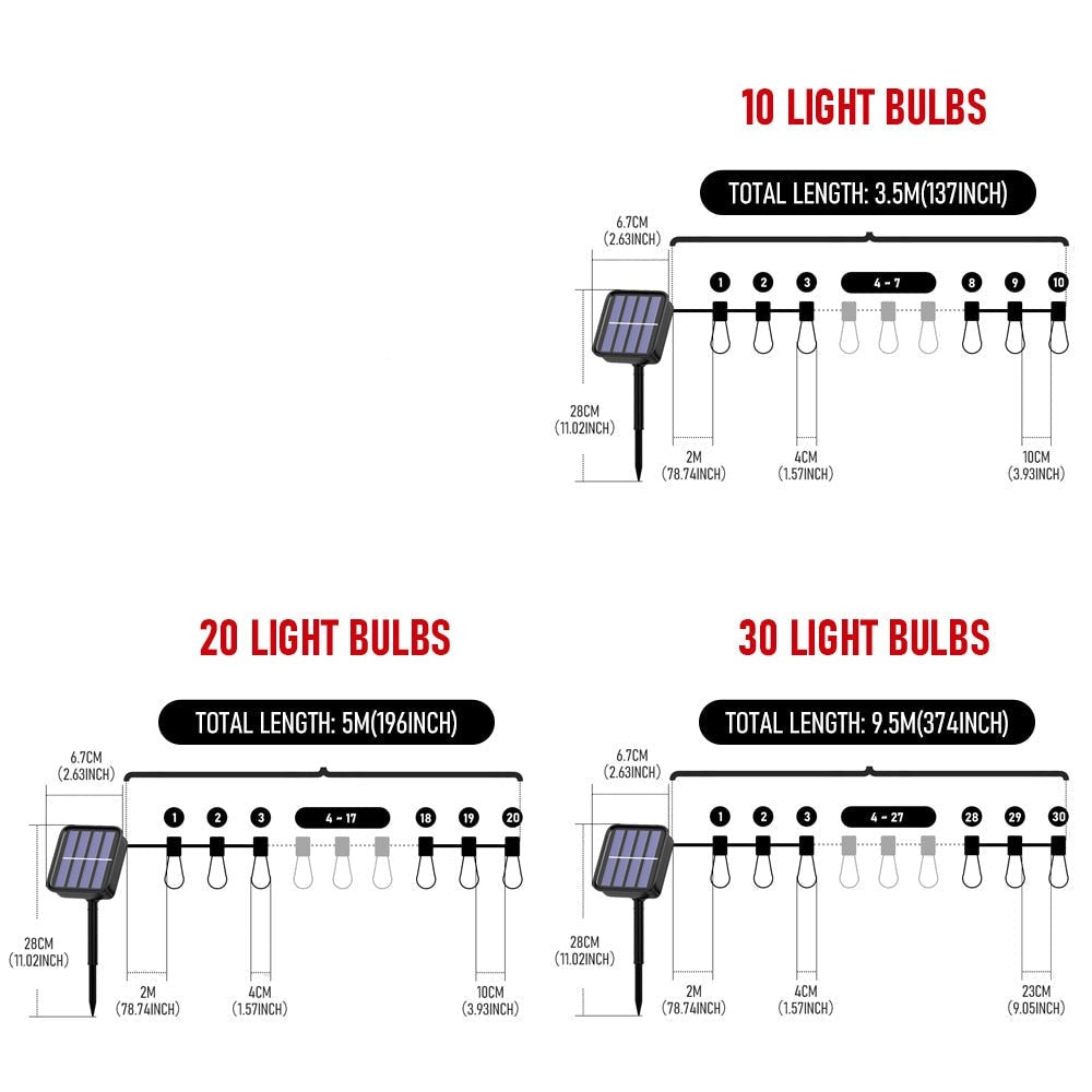 Solcellsdrivna LED-lampor för utomhusbruk