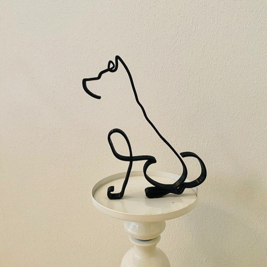 Minimalistisk hund konstskulptur