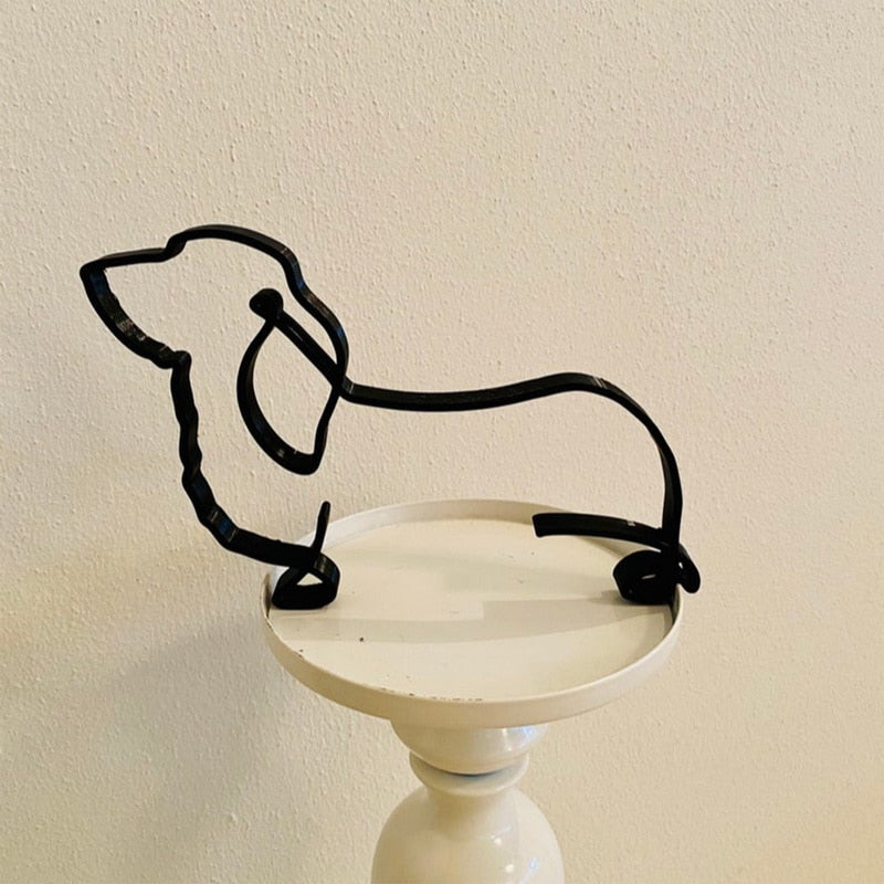 Minimalistisk hund konstskulptur