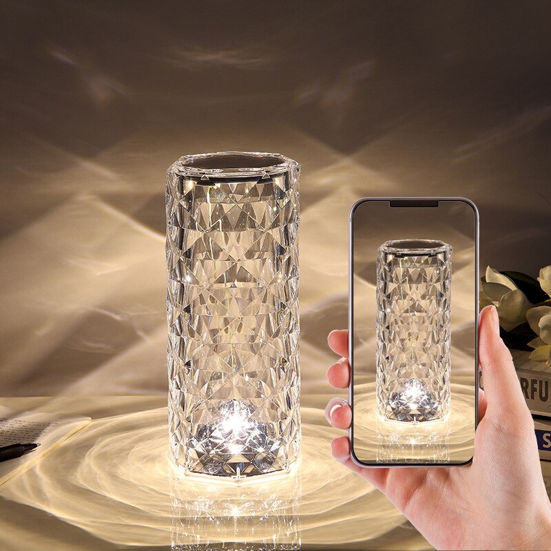 Rose Crystal Projektor Touch Lamp