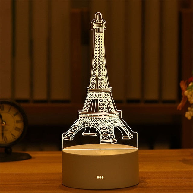 Eiffeltornet 3D-illusionslampa