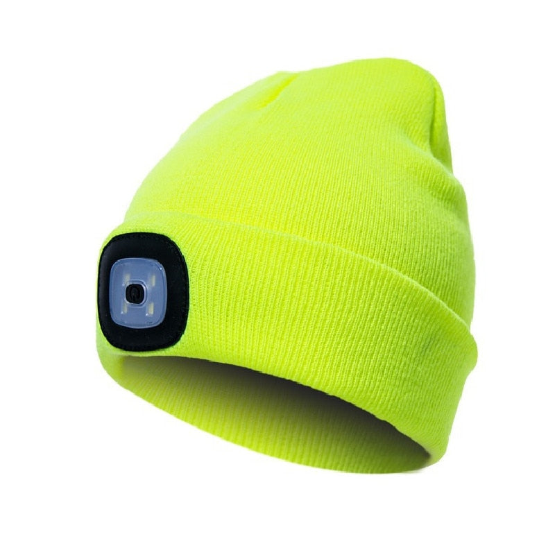Stickad LED-mössa
