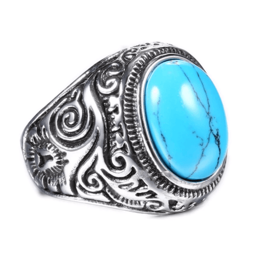 Män's Vintage Turquoise sten ring